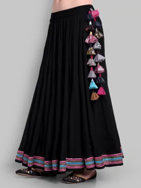 100 Kalis Black Skirt with Multi colour Border