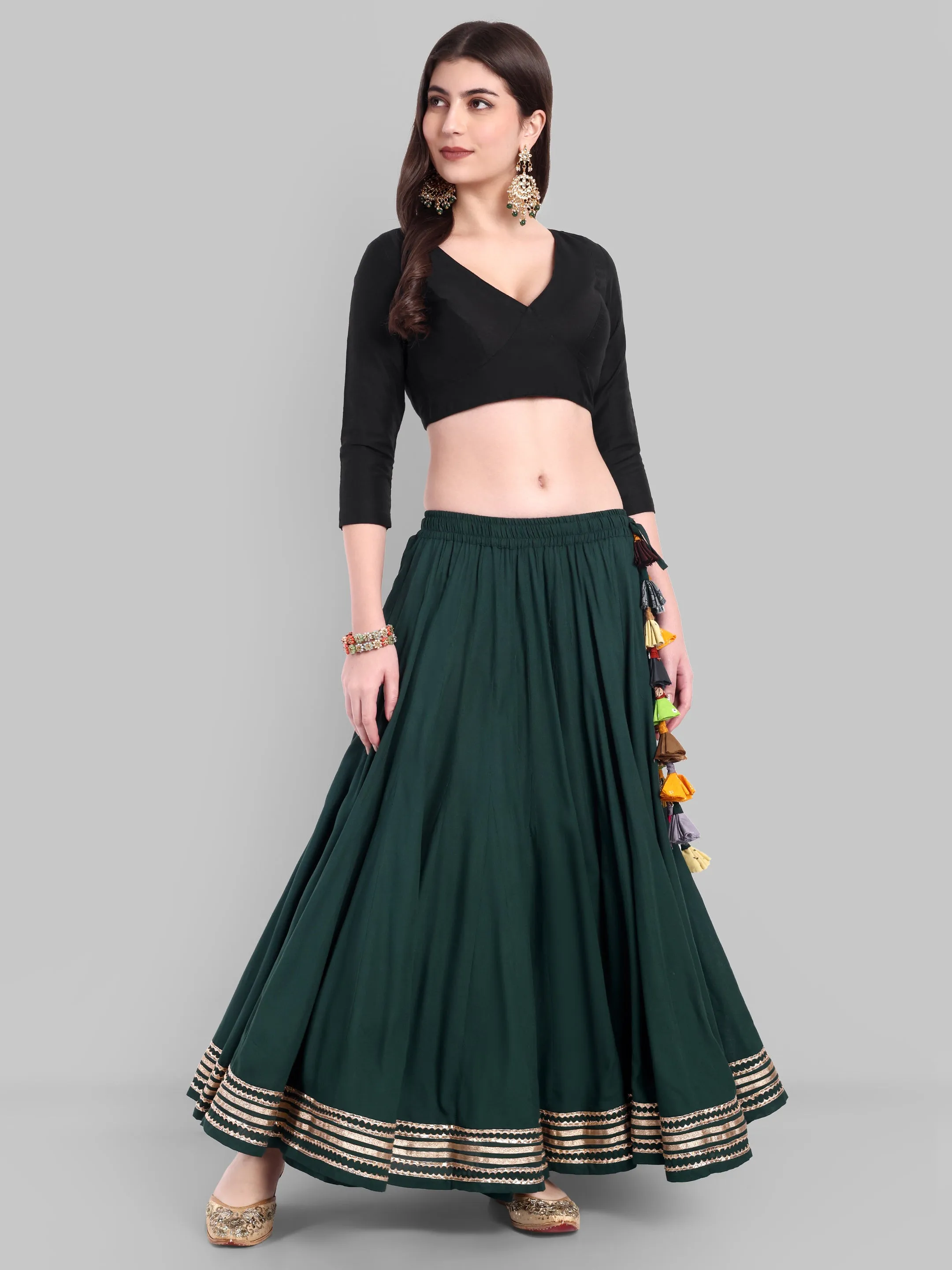 100 Kalis Bottle Green 5 Gota Skirt