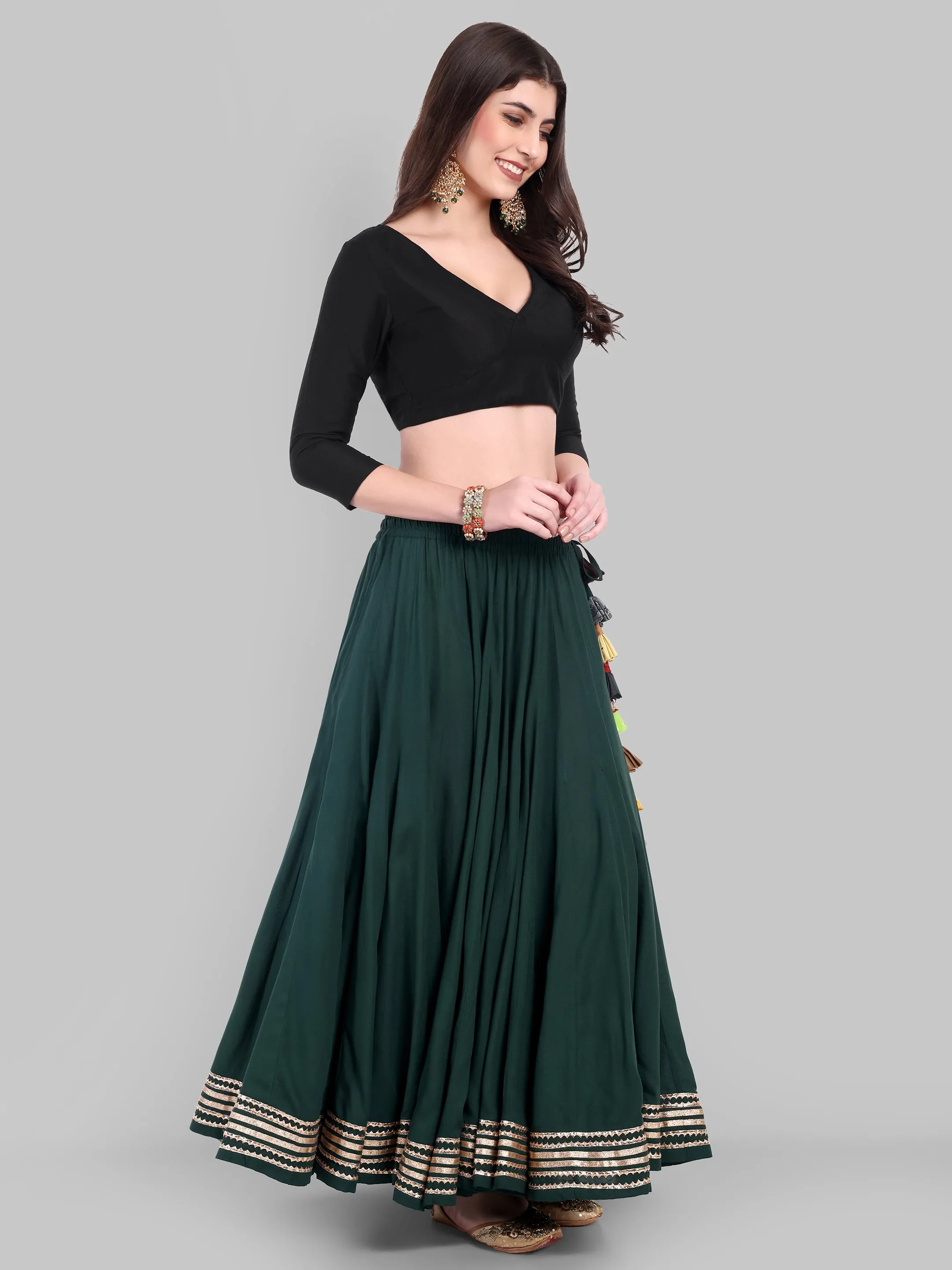 100 Kalis Bottle Green 5 Gota Skirt