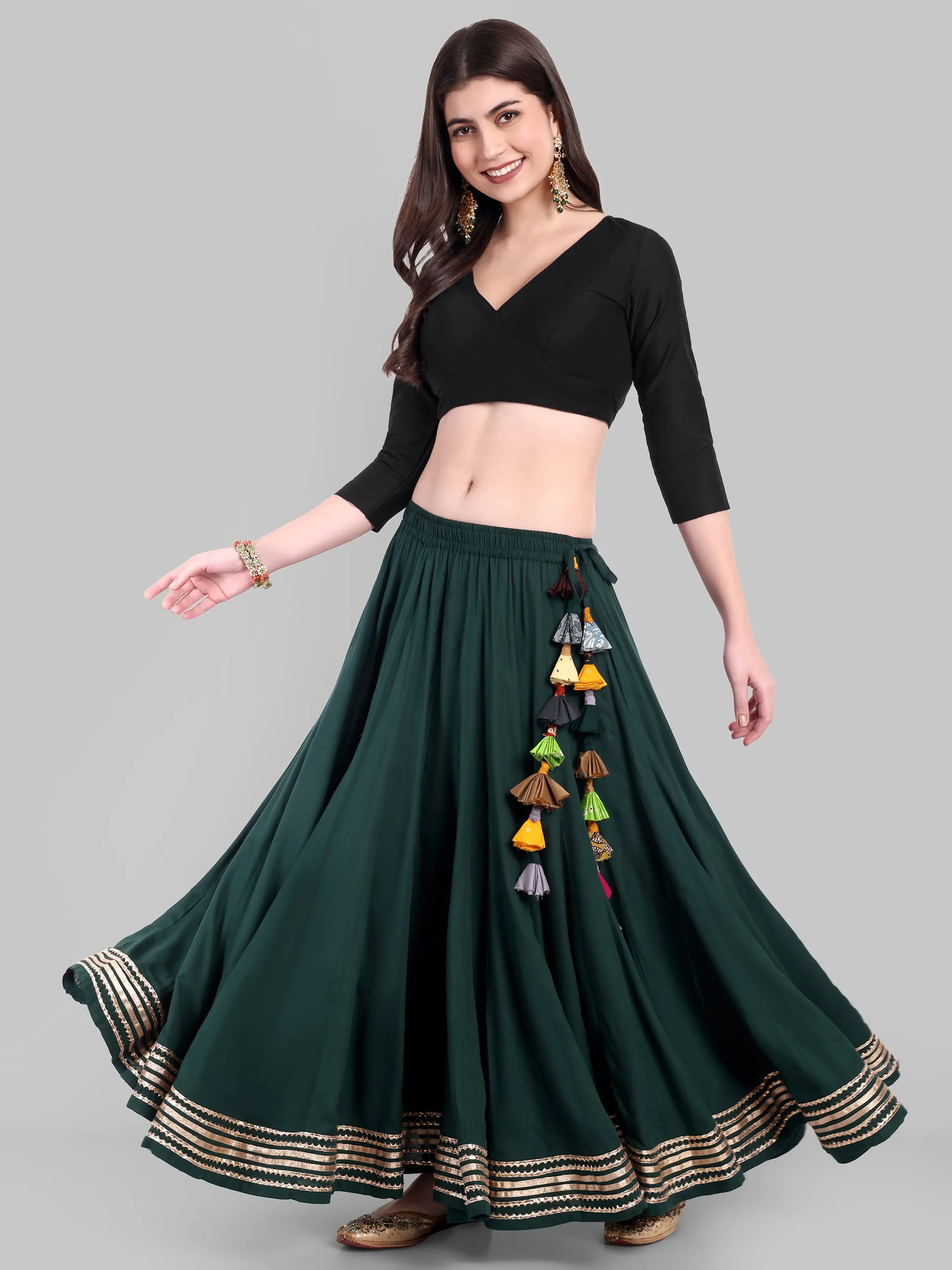 100 Kalis Bottle Green 5 Gota Skirt