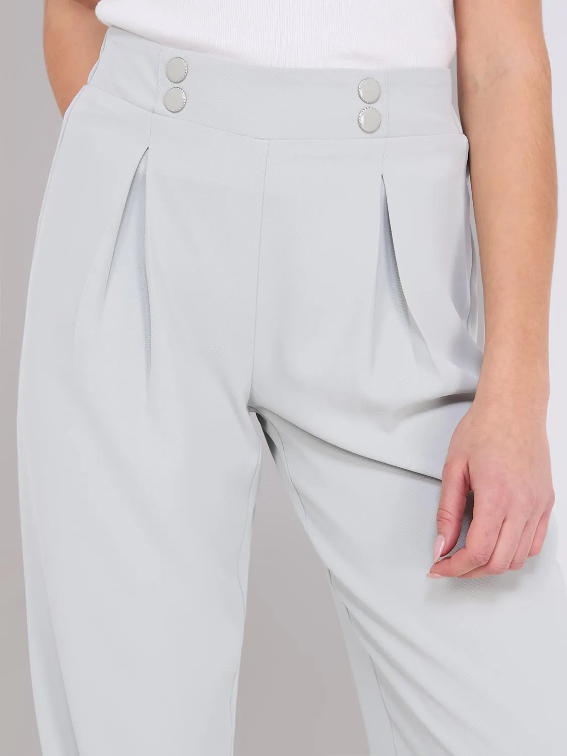 4-Button Wide Leg Pants