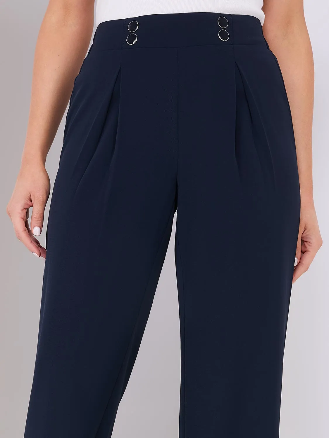 4-Button Wide Leg Pants