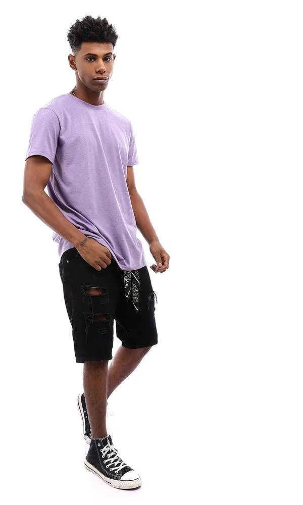 94619 Basic Round Neck Regular Fit T-Shirt - Light Purple