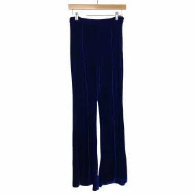 A. Calin By Fighting Tomato Royal Blue Velvet Flare Pants- Size S (Inseam 30")