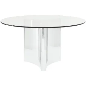 Abbott Round Dining Table, Polished Stainless