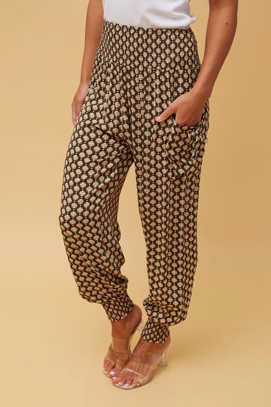 ABSTRACT PRINT BOHO HAREM PANTS