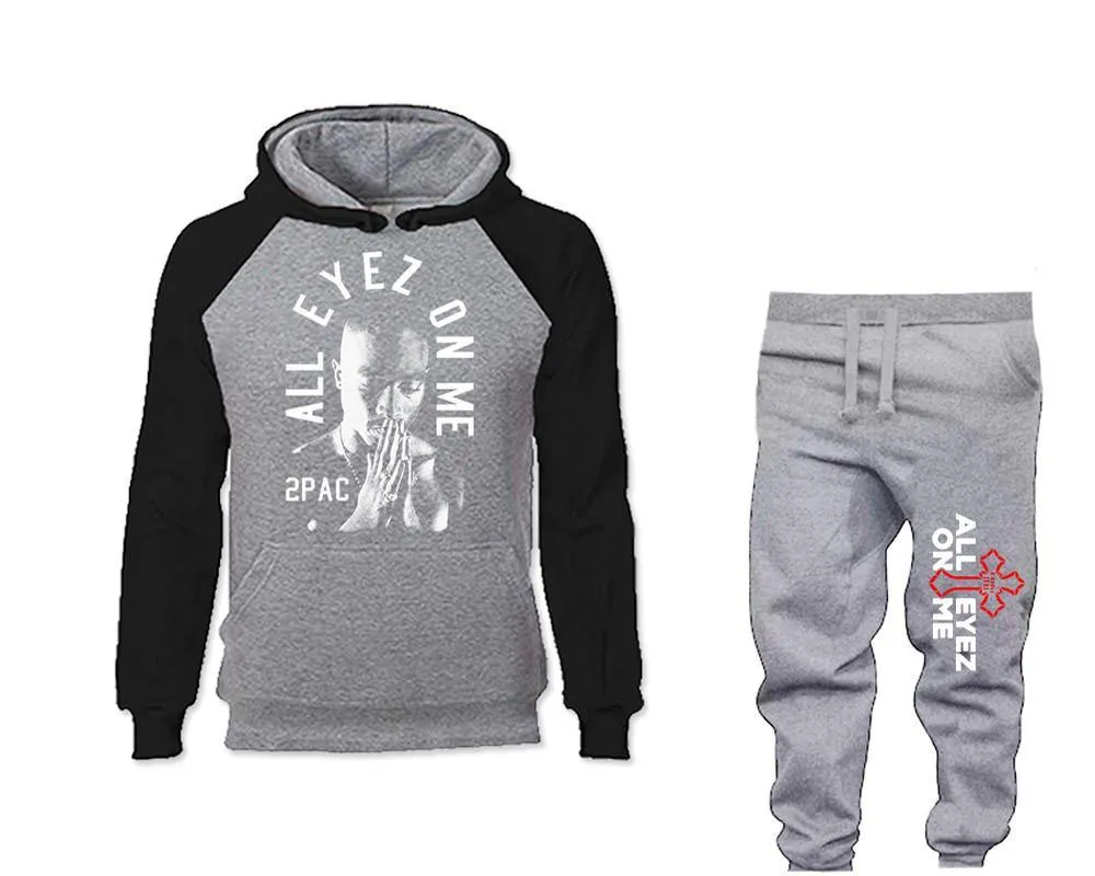 All Eyes On Me Raglan Hoodie and Jogger Pants Set Sold Together