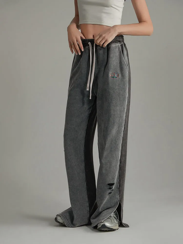 Ankle Slit Bootcut Jogger Pants