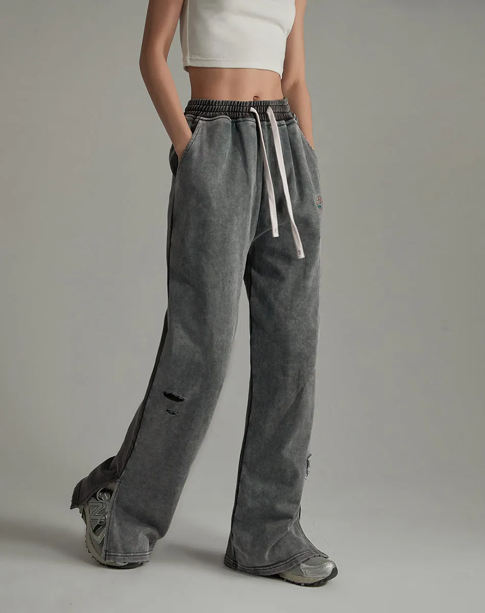 Ankle Slit Bootcut Jogger Pants