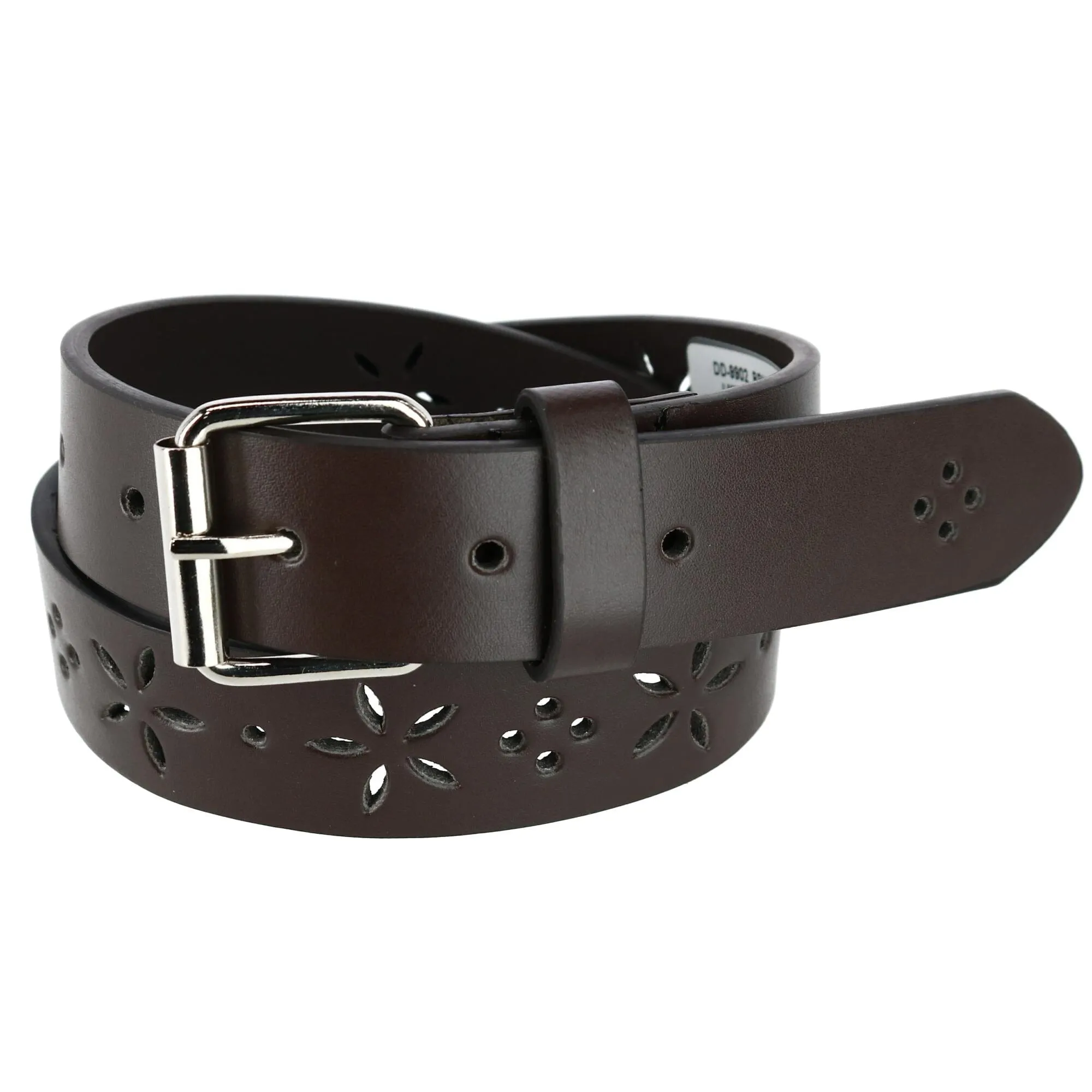 Aquarius Girl's Perforated Belt and Solid Belt (Pack of 2)