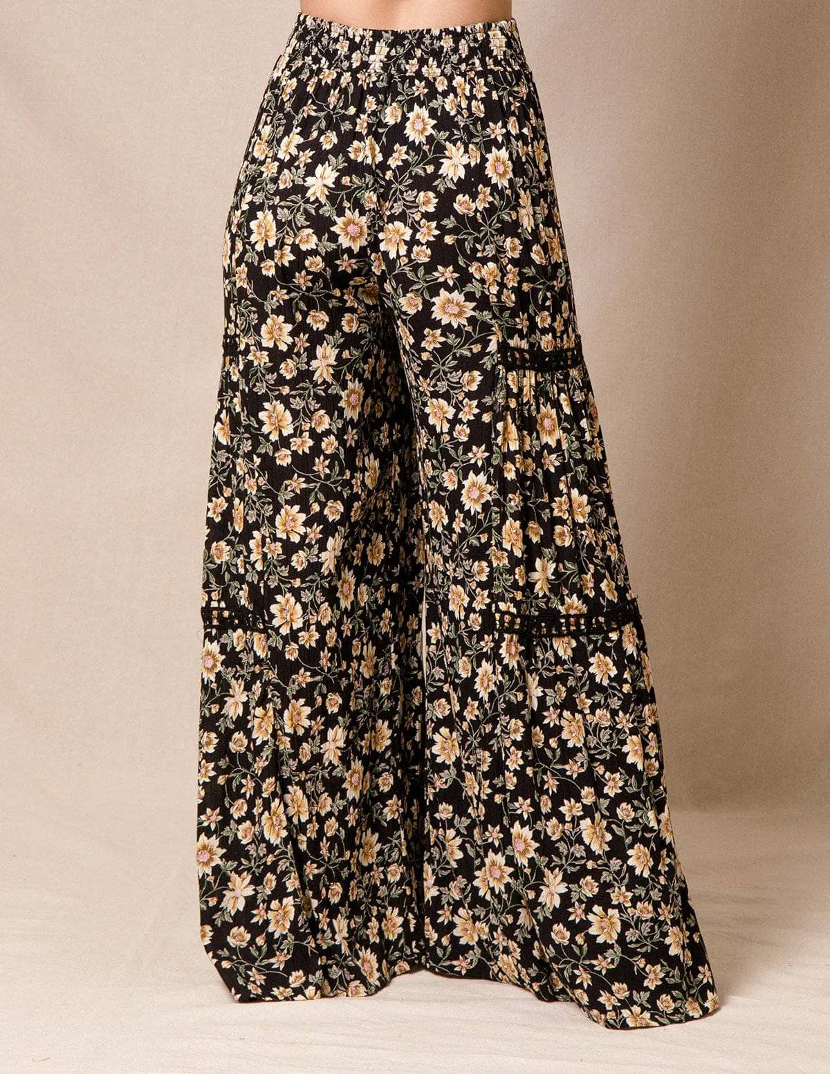 Aubrey Palazzo Pants - Black Large Only