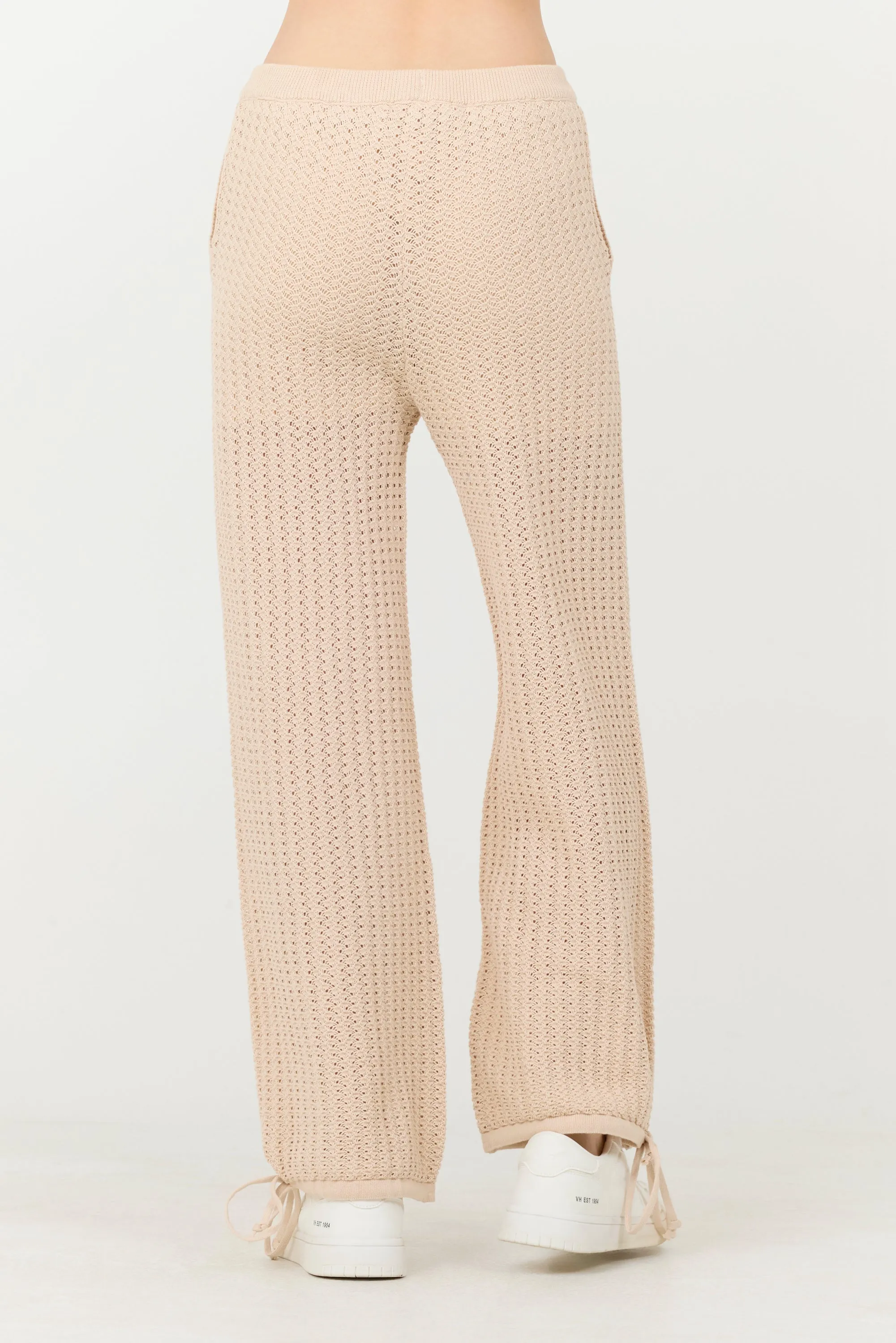 Bali Beige Open Crochet Tie Pants