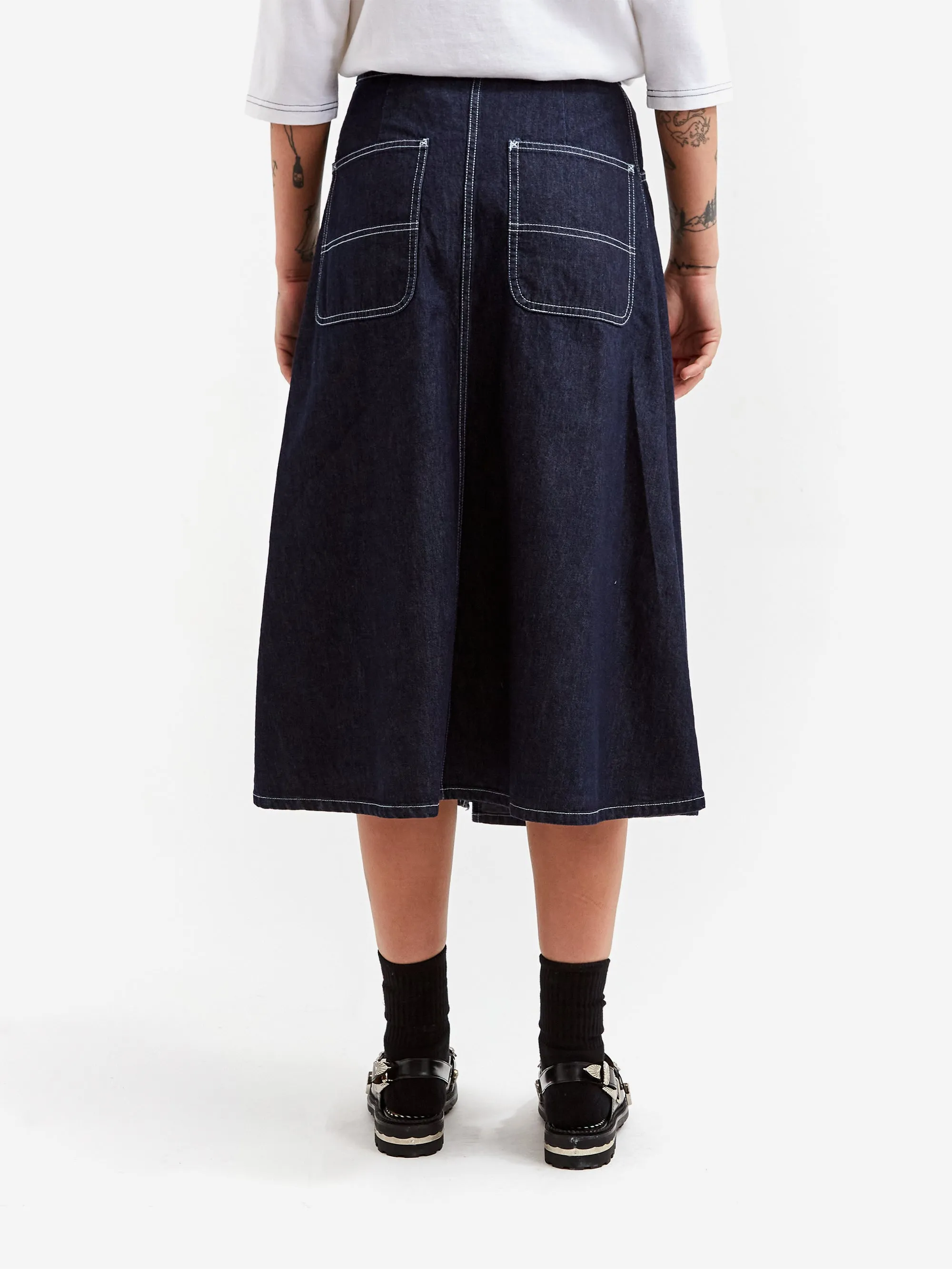 Beams Boy Pleated Wrap Skirt - Indigo