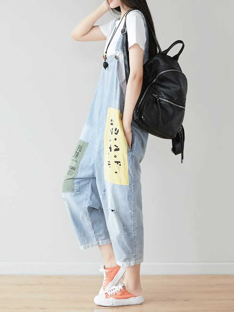 Believe in Your Flyness Adjustable Straps Denim Overall Dungarees