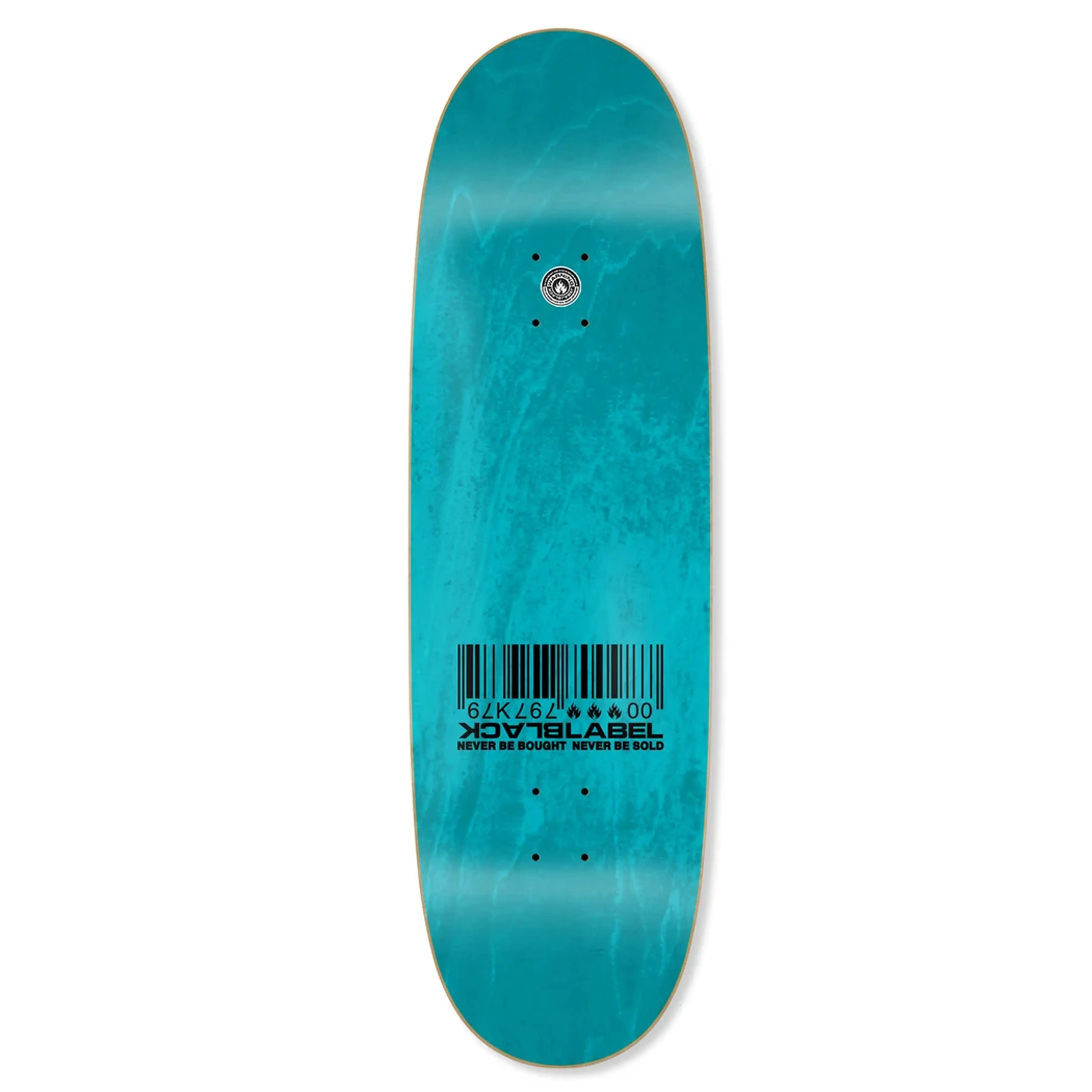 Black Label Skateboards Ripped Barcode Deck - 9.5 Egg - Assorted Stains