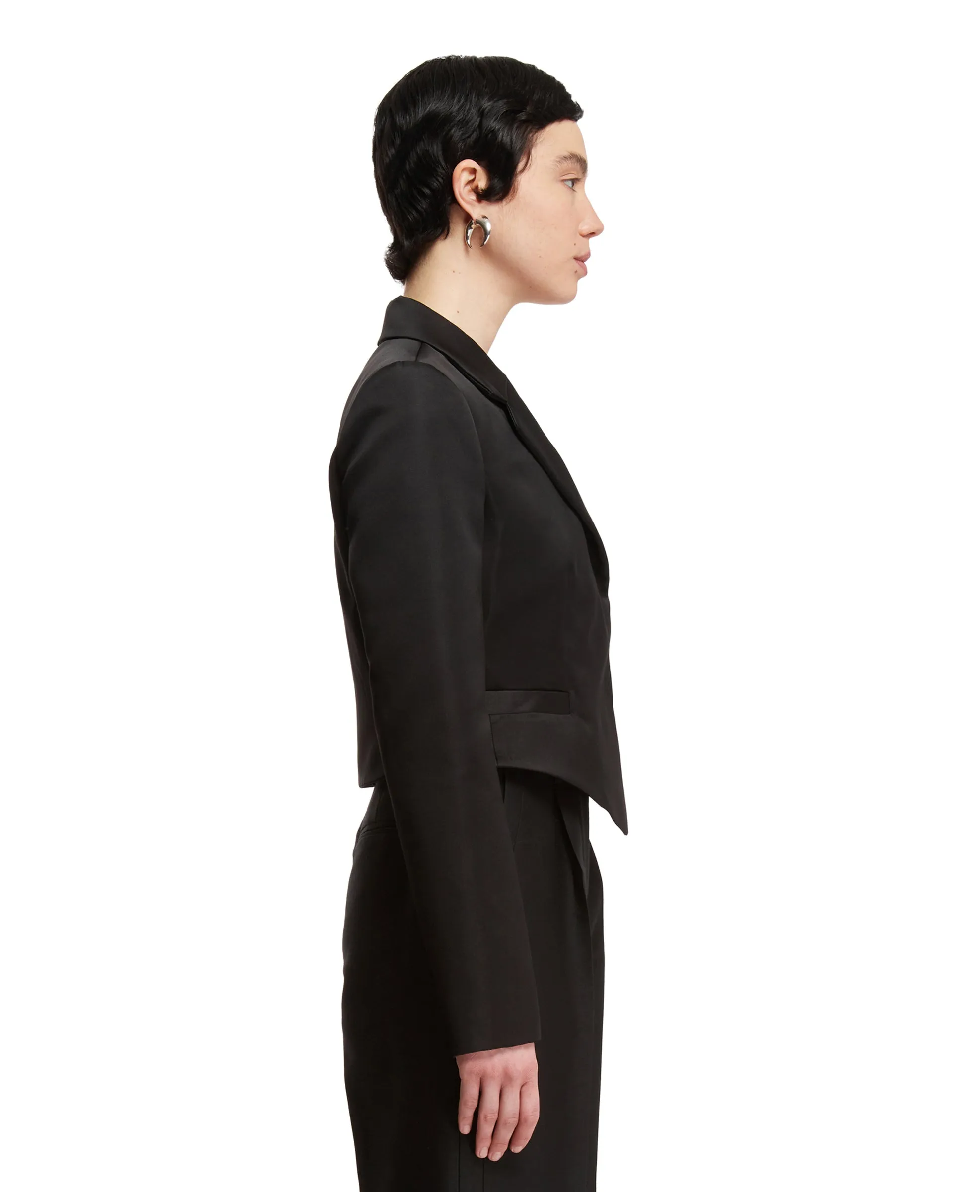 Black Overlapped Blazer