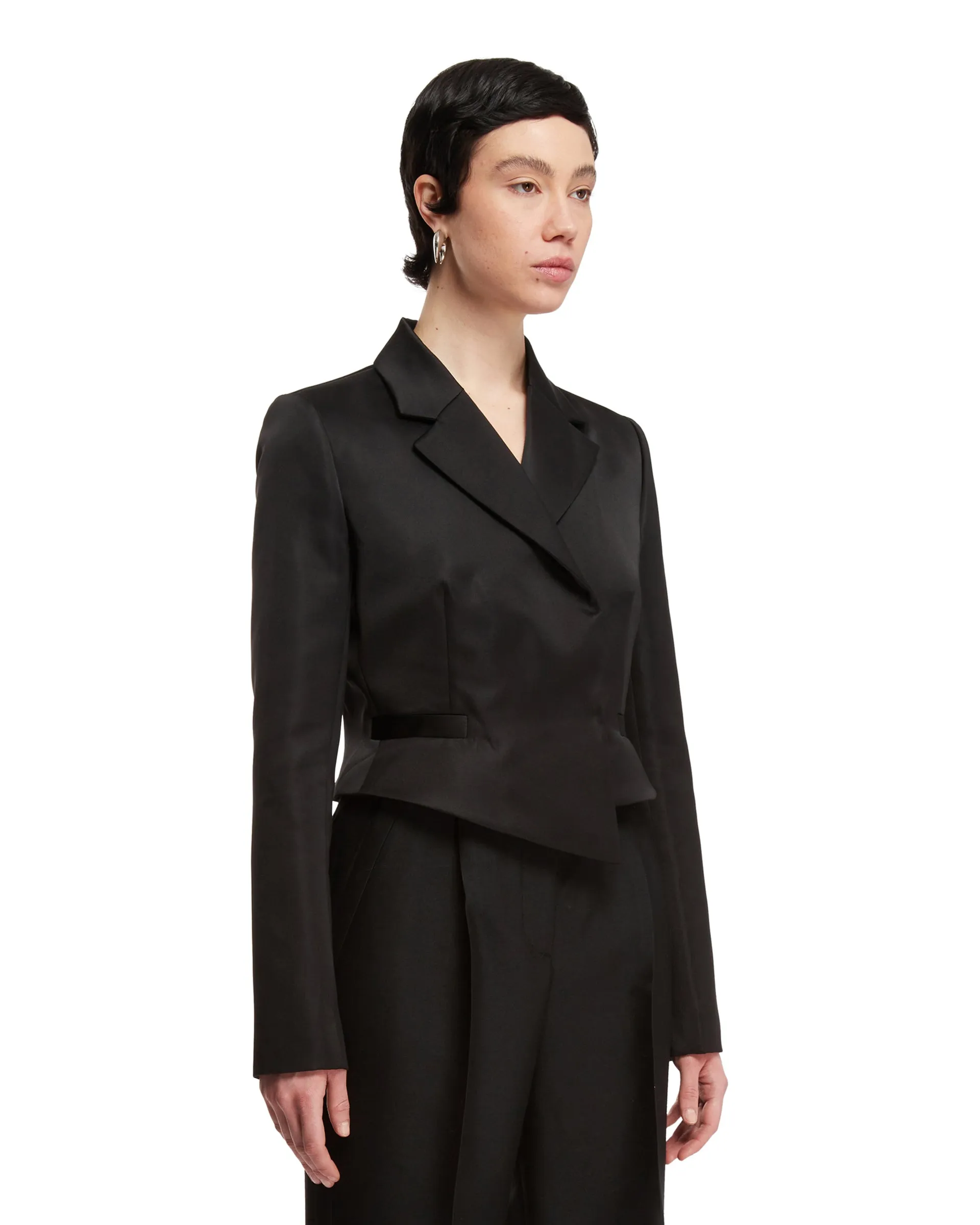 Black Overlapped Blazer