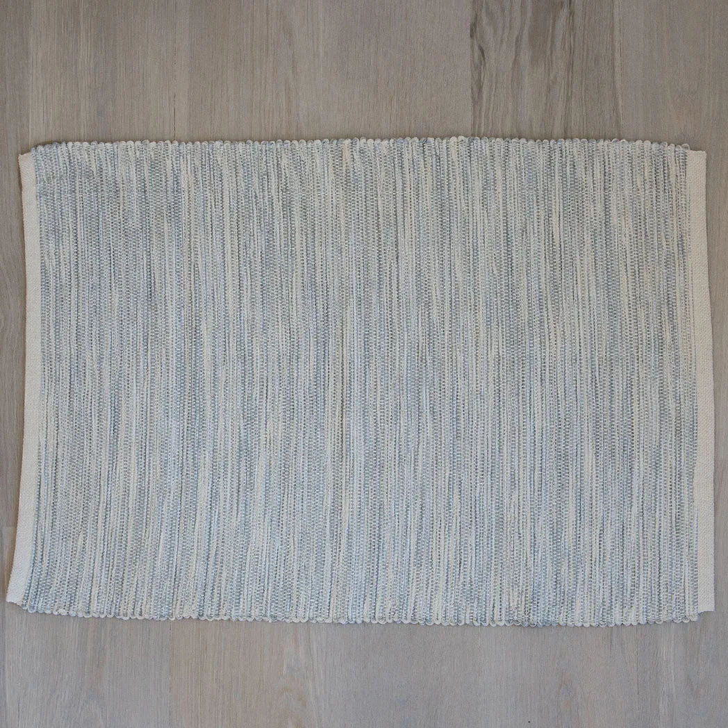 Blue Mist Cotton & Linen Handwoven Rug