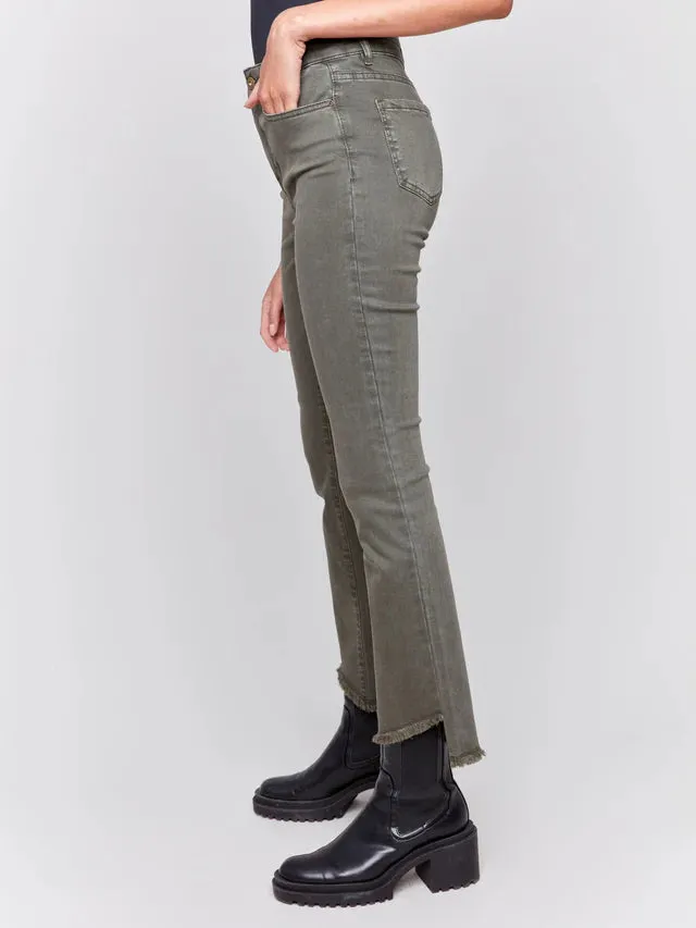 BOOTCUT JEAN WITH ASYMETRICAL HEM