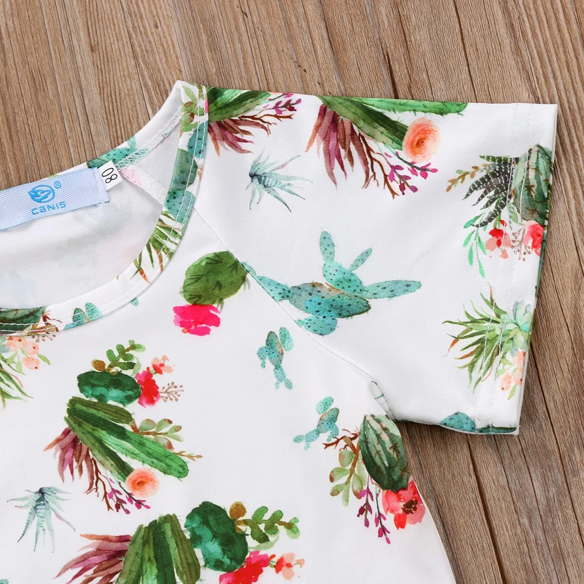 Cactus T-Shirt Denim Shorts Outfit