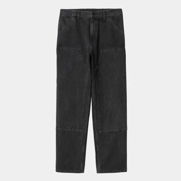 Carhartt WIP Black Stone Washed Double Knee Denim Pants