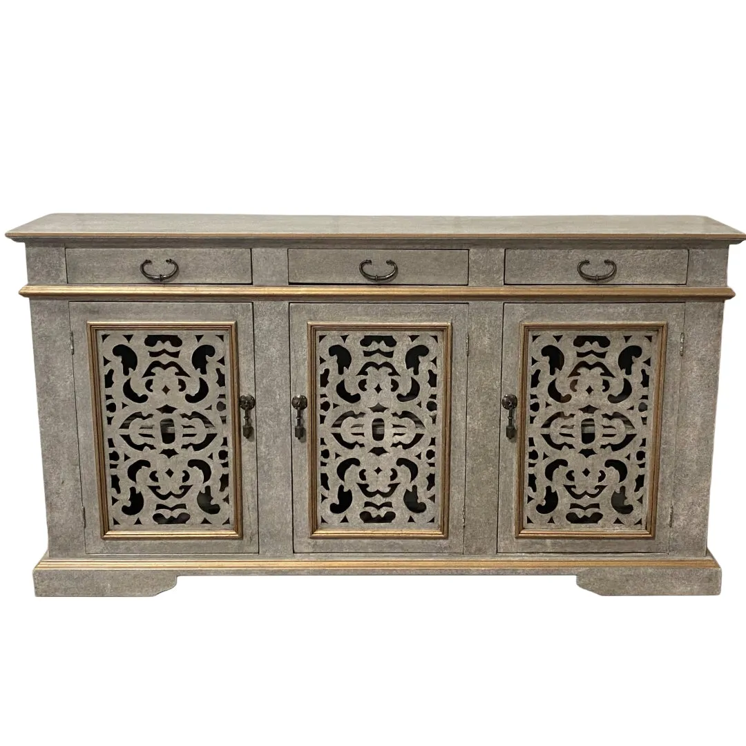 Carved Gray Provincial Buffet