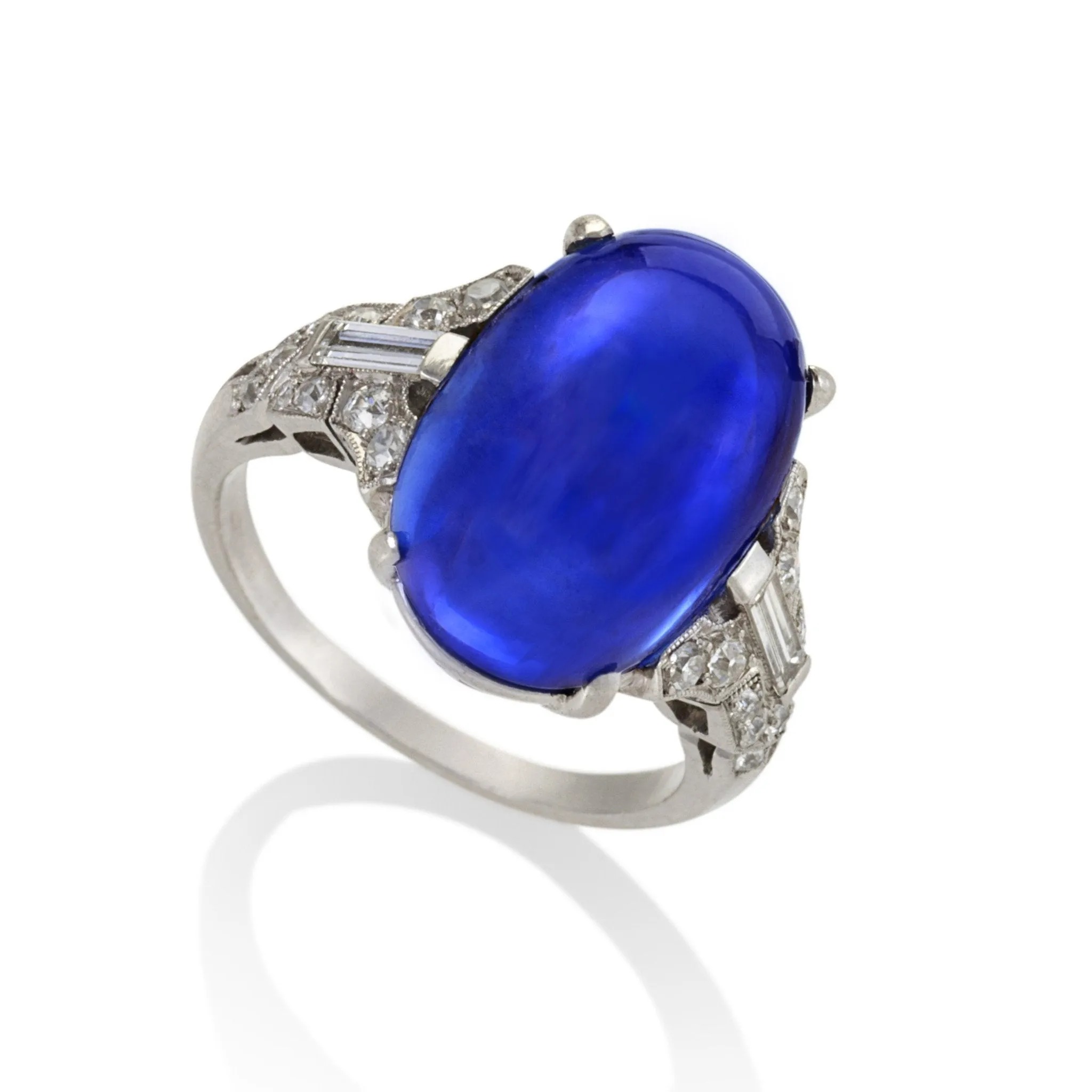 Ceylon No-Heat Sapphire and Diamond Ring