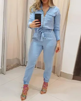 CHIC BLUE DENIM JUMPSUIT — ALL DAY