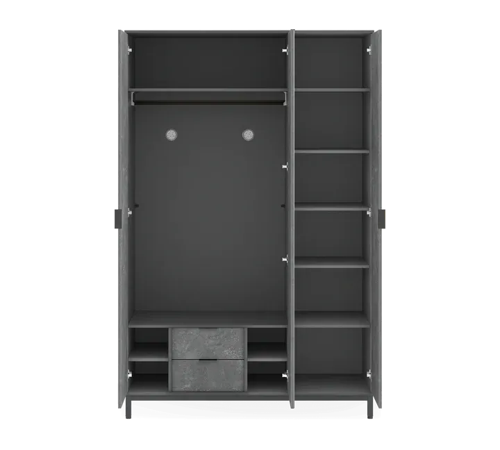 Cilek Space Gray 3 Doors Wardrobe