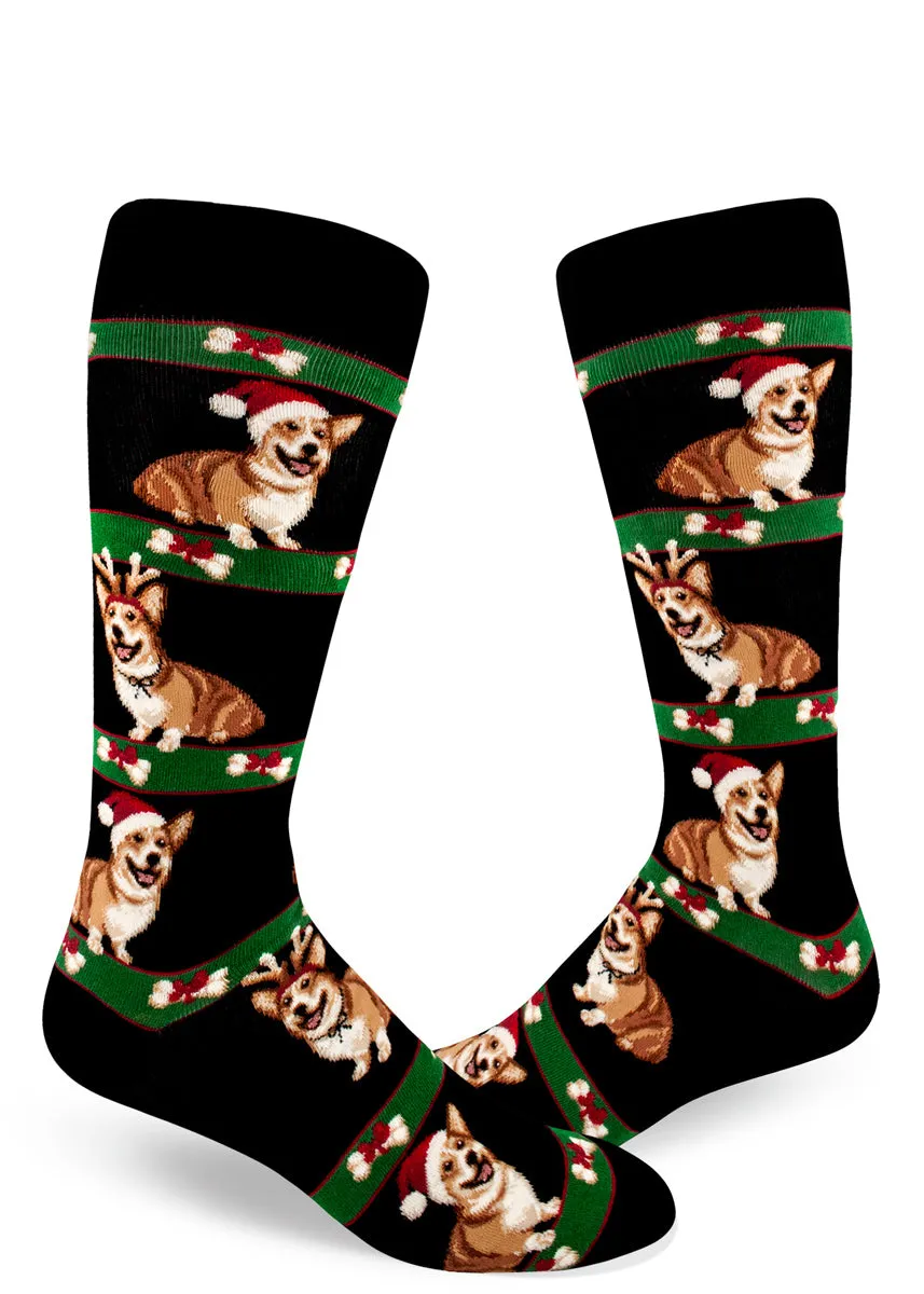 Corgi Christmas Men's Crew Socks