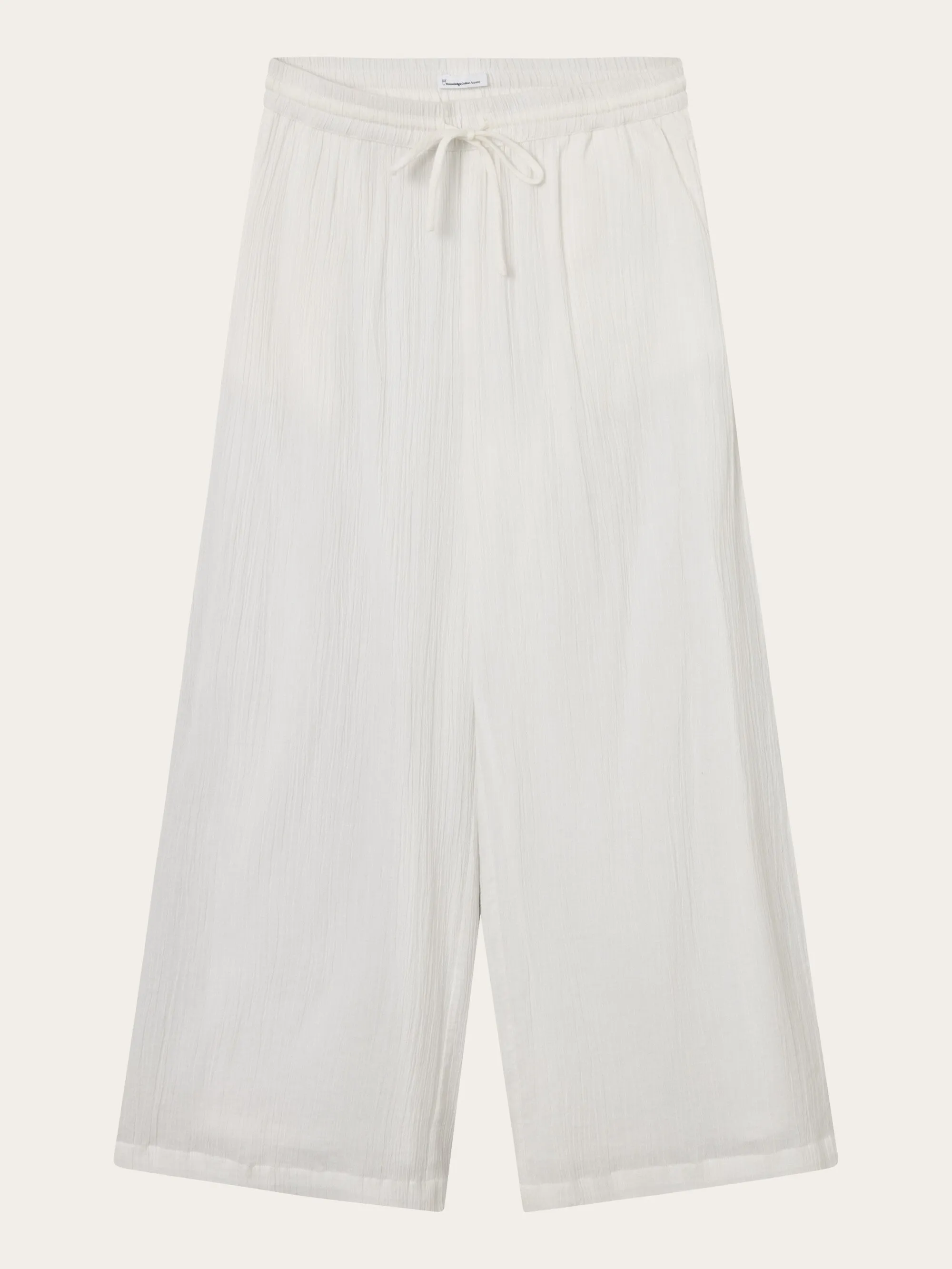 Cotton crepe elastic waist pants - Snow White