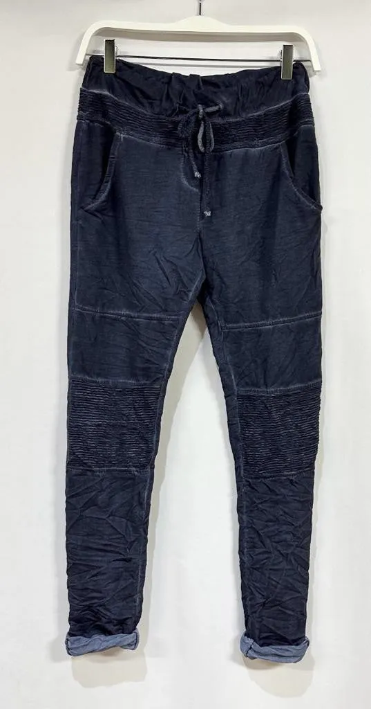 COTTON MOTO DRAWSTRING JOGGERS