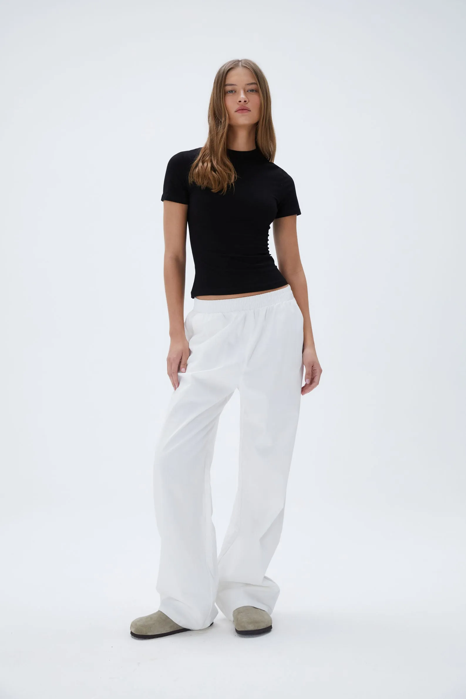 Cotton Pull on Pants - White