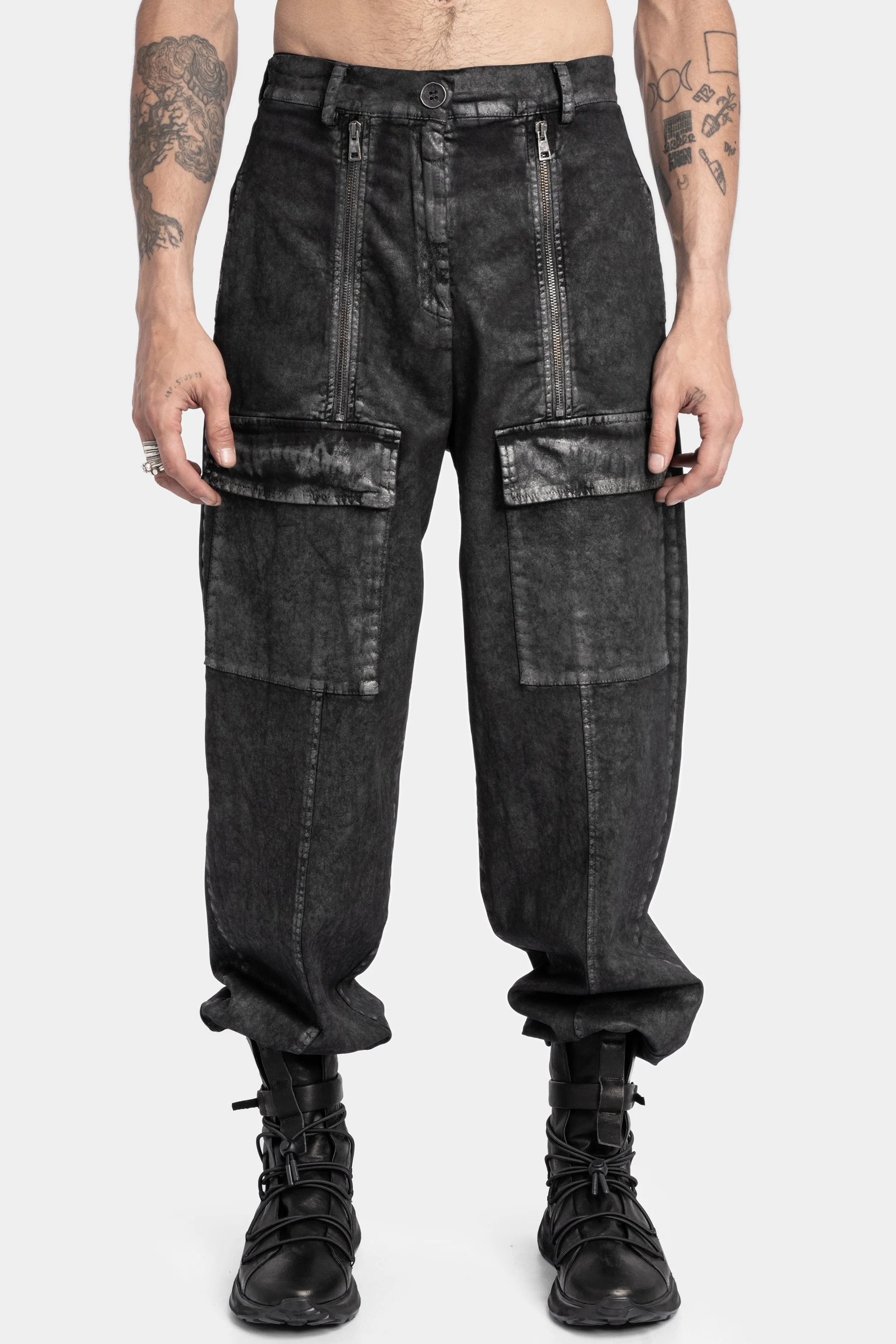 Cotton twill over-dyed cargo pants