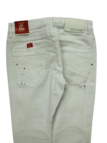 Cutty White Hawk Slim Fit Skinny Leg Jeans