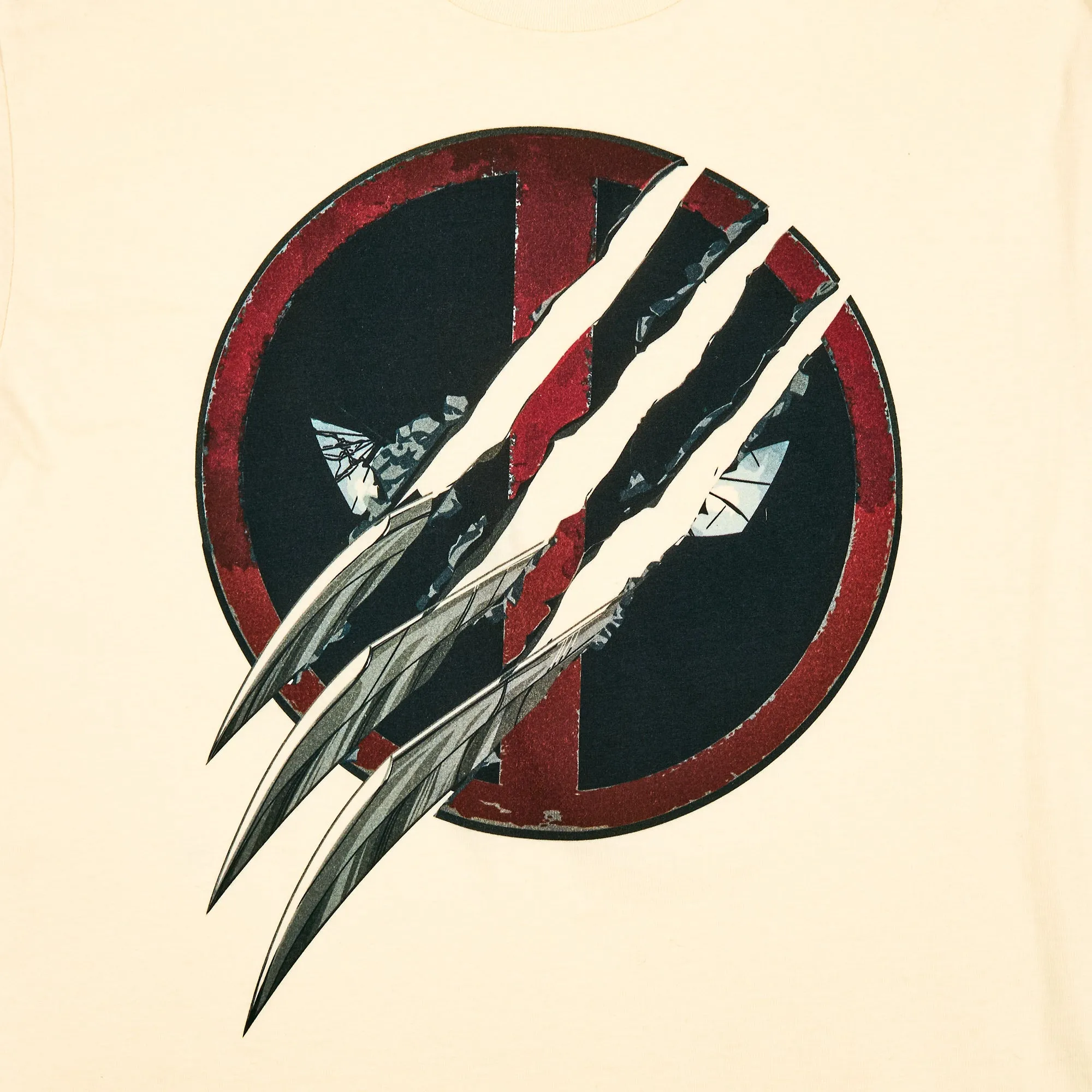 Deadpool & Wolverine Movie Ripped Logo Natural Tee