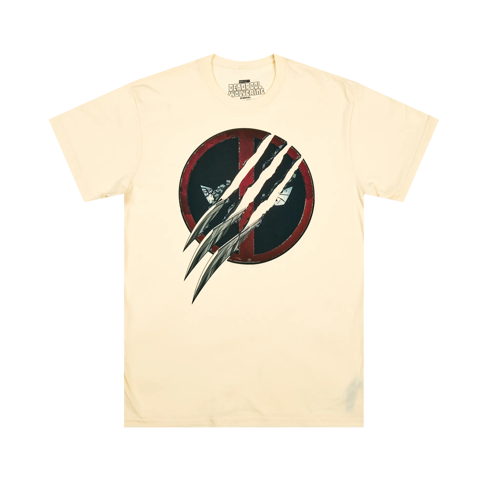 Deadpool & Wolverine Movie Ripped Logo Natural Tee