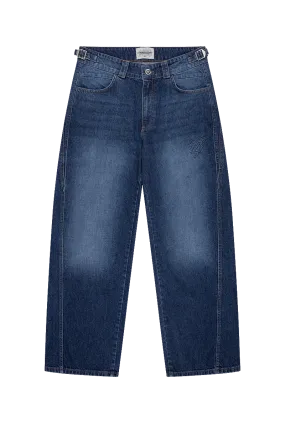 DISTINCTIVE BAGGY DENIM DARK BLUE WASHED