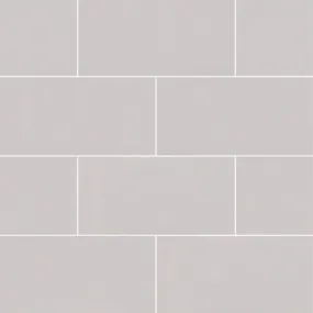 Domino Ceramic Tile Collection Gray Glossy Subway Tile - 3"x6"