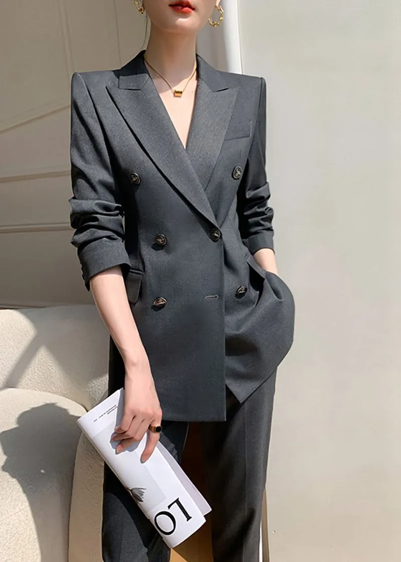 Double Breasted Blazer Pants Suit Two-Piece Set