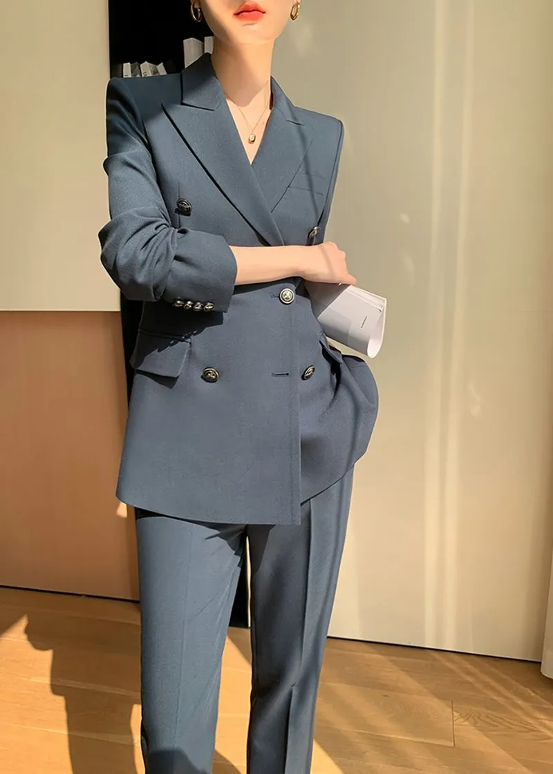 Double Breasted Blazer Pants Suit Two-Piece Set