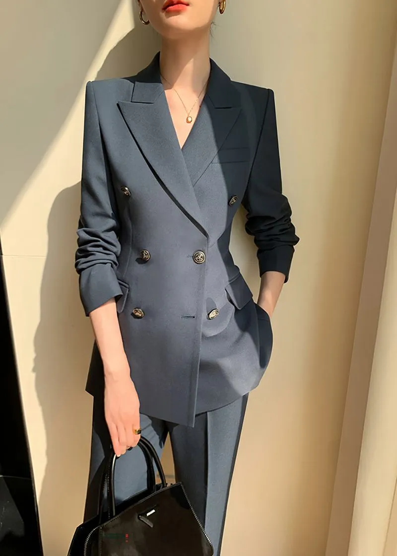 Double Breasted Blazer Pants Suit Two-Piece Set