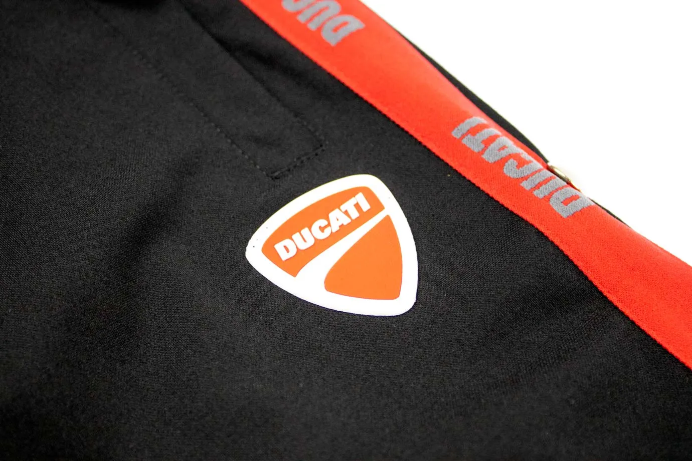 Ducati Black Trackpants Red Stripe