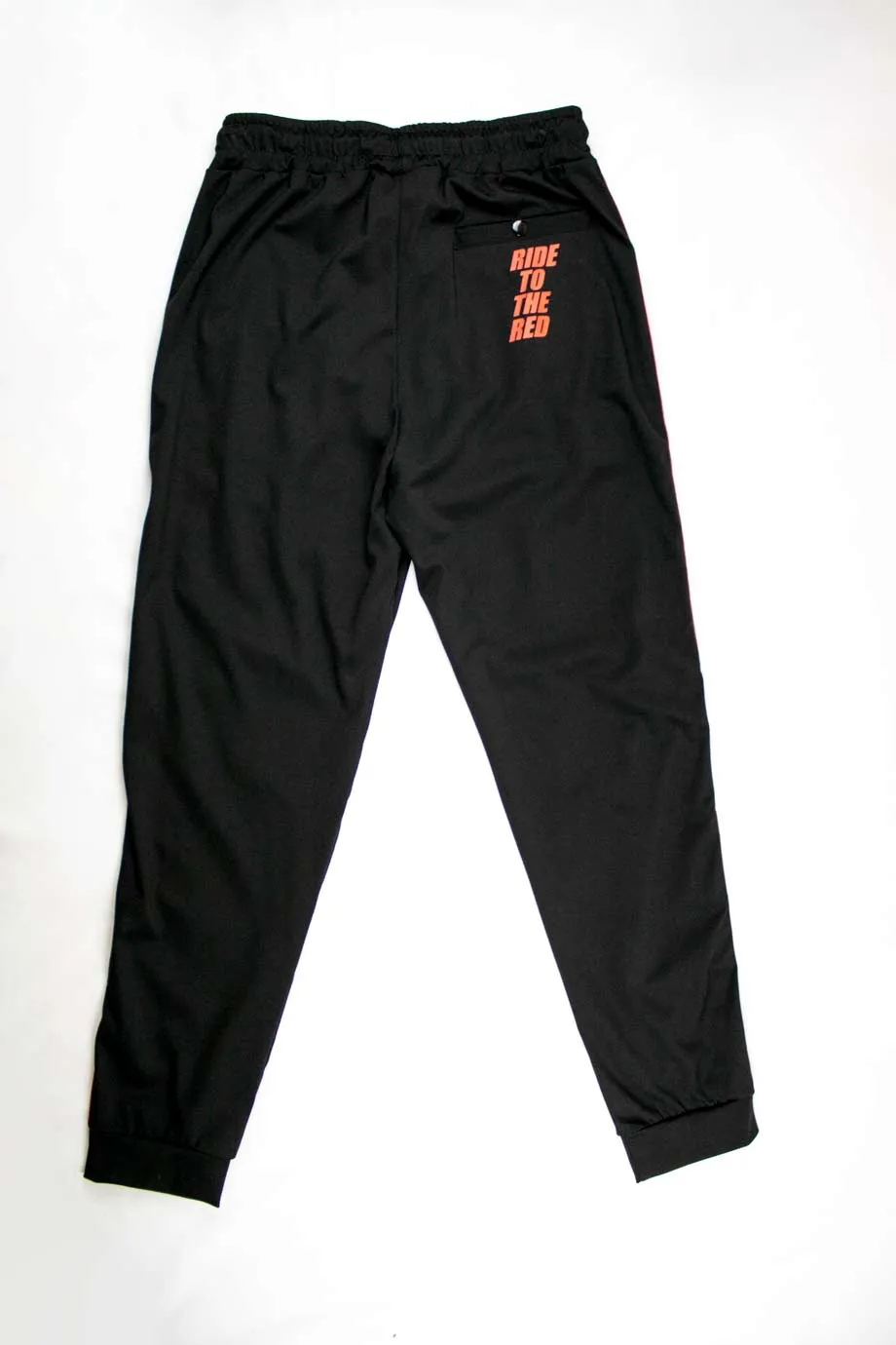 Ducati Black Trackpants Red Stripe