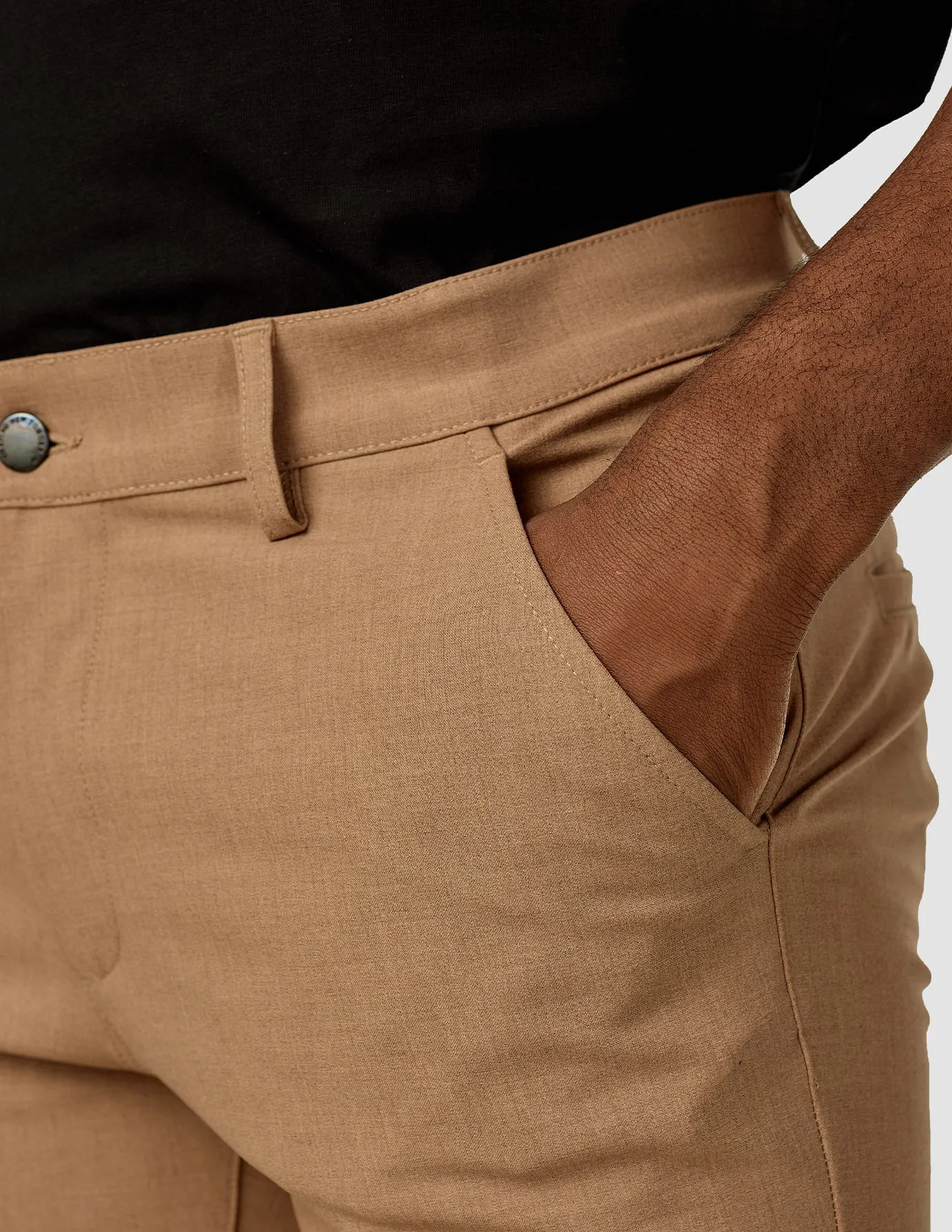 Essential Pants Slim Sand Melange