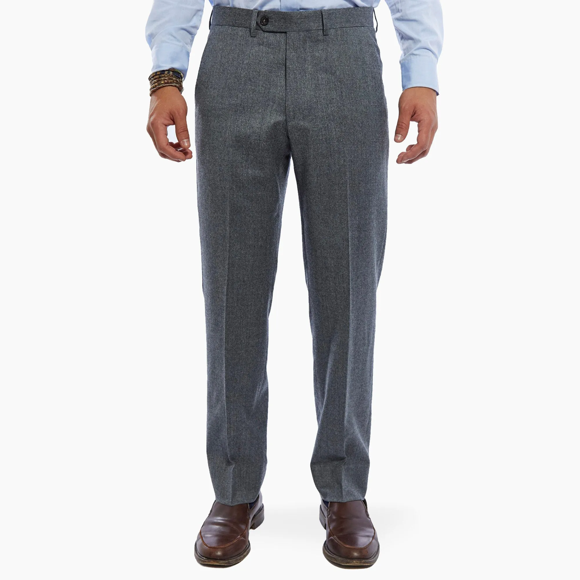 Essex Grey Flannel Dress Pants - Tailored Fit