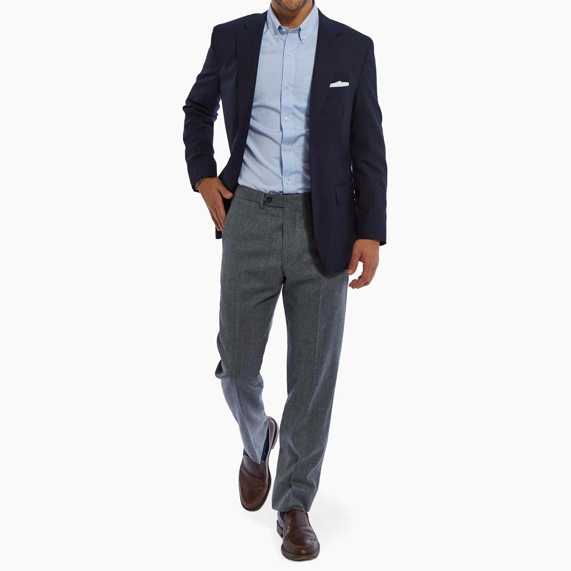 Essex Grey Flannel Dress Pants - Tailored Fit