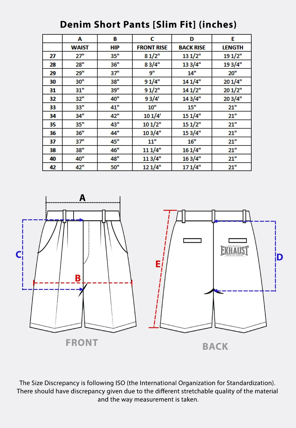 EXHAUST Ripped Jeans Short Pants [Slim Fit] 1418