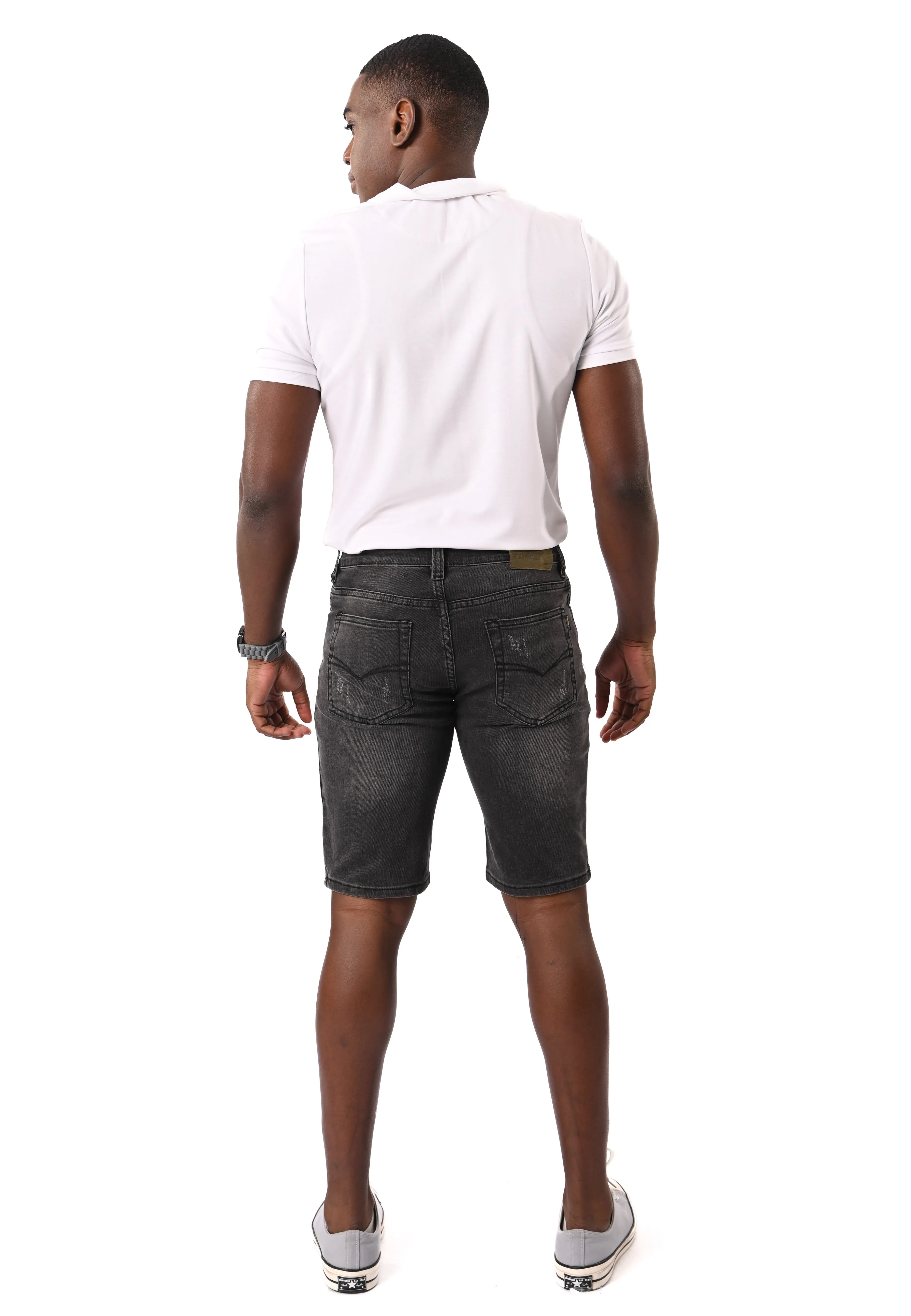 EXHAUST Ripped Jeans Short Pants [Slim Fit] 1418