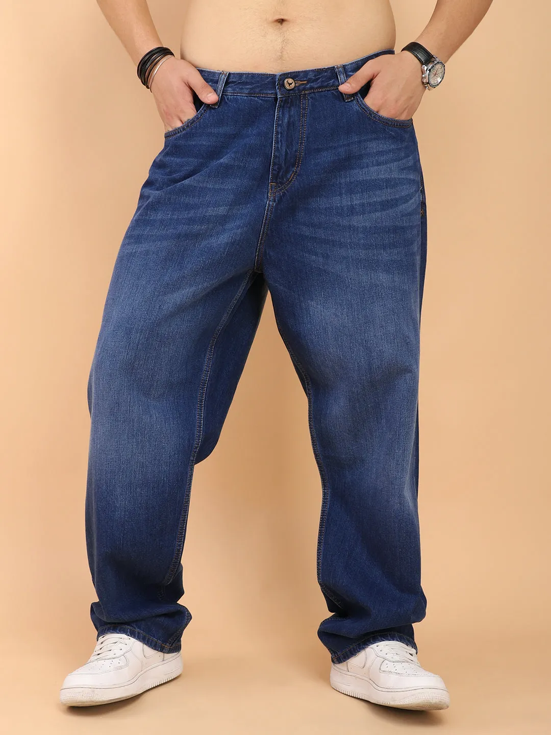 Fantasy Light Blue Baggy Fit Denim Cargo